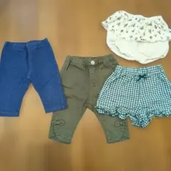 ベビー キッズボトムス　七分丈　 4点セット 90cmのサムネイル