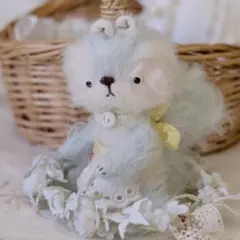 大人しい白熊ちゃん テディベア アーティストベア 海外作家様