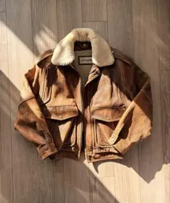 【90s vintage】レザージャケット　ブラウン　 G-1 2way 90s