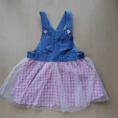 futafuta フタフタ　ギンガムチェック　チュール　ジャンスカ　90cm