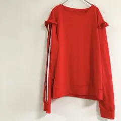 即購入OK✨赤 ストライプデザイン【3XL】ロンT 長袖 サイドライン レッド
