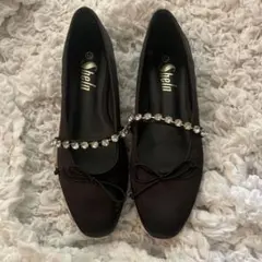 シーイン　黒　フラットシューズ ストーン付き　送料込み