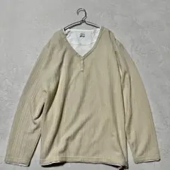 長袖トップス（3L）重ね着風 レイヤード カットソー リブ 大きなサイズ