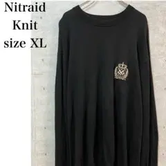 NITRAID ナイトレイド　薄手ニット ブラック サイズXL ワッペン