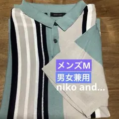 ニコアンドサマーニット　ストライプ半袖シャツ　セーター