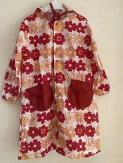 花柄フード付きレインコート120〜130