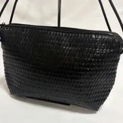 良品 FENDI イントレチャート レザー ハンドバック 肩掛け可 FFロゴ 黒
