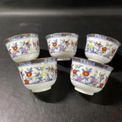未使用　京友禅 伊万里 煎茶碗揃　五客セット　色絵