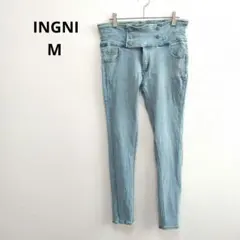 イング INGNI ハイウエスト ストレッチ スキニーデニム ライトブルー Mのサムネイル