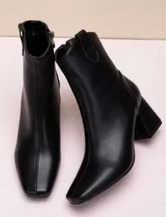 ブラック ポインテッドトゥ ブーツ