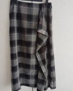 フレアスカート ブラック系チェック