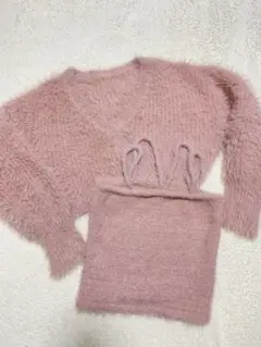 グレイル キャミ付きラメシャギーニットカシュクールトップス　GRLニット