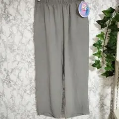 しまむら　楽楽ウエストゴムパンツ　LL グレー　ポリエステル100%