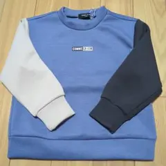 新品☆コムサイズム　ブルー系ロゴプリント　トレーナー110㎝