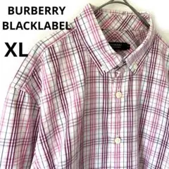 【BURBERRY BLACK LABEL】シャツ　ピンク　チェックXL 大きい