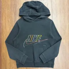NIKE プルオーバーパーカー 刺繍ロゴ 古着 黒 Lサイズ