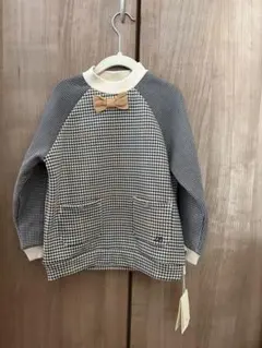 dave&bella 新品タグあり　チェック柄 ボウタイ トレーナー