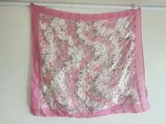 Made in ITALY 花柄ピンクスカーフ