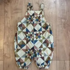 しまむら　softcheese　パッチワークサロペット　80cm ソフトチーズ