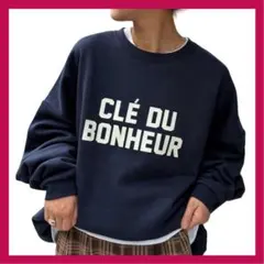 ✨完売品✨ CLE'DUビッグシルエット裏起毛ロゴスウェット トレーナー M