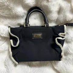 ほぼ未使用✨サマンサヴェガ トートバッグ シルバー ロゴ金具 肩掛け可 