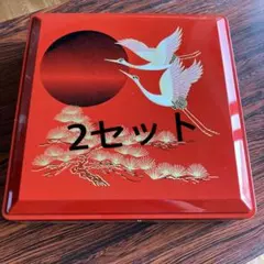 朱塗 鶴松蒔絵 重箱 漆器 - メルカリ