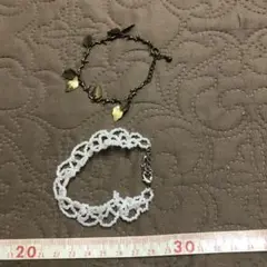 ビーズと葉っぱブレスレットセット