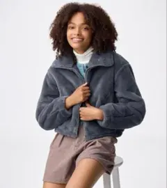 GU フラッフィーブルゾン　L ダークグレー