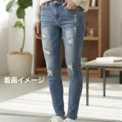 【新品・タグ付】Rady レディ クラッシュ加工 スキニーデニム 25インチのサムネイル