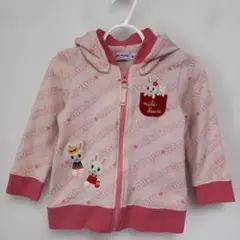 ミキハウス【90】フード付 ジップアップパーカー うさこちゃん　限定品