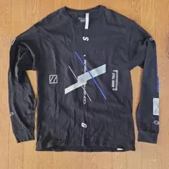 Champion ブラック ロングスリーブ Tシャツ S