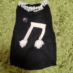 音符デザインのペット服（黒）
