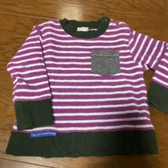ラグマート　紫と水色のストライプ 長袖カットソー