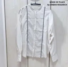 sense of place ワンサイズ　ベージュ　バイカラーシャツ　秋春