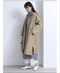 yuni フード コート　ロング　綿麻　コットン　リネン　ユニ