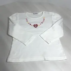 美品☆ファミリア☆長袖☆女の子☆Tシャツ☆ホワイト☆子供服☆90cm