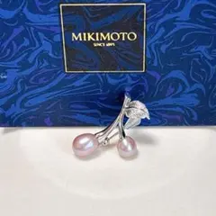 【極美品✨希少】MIKIMOTO さくらんぼ パール ブローチ シルバーのサムネイル