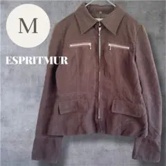 ESPRITMUR エスプリミュール スエード フルジップ ジャケット ブラウン