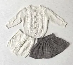 ケーブルニット セットアップとキュロット　3点セット