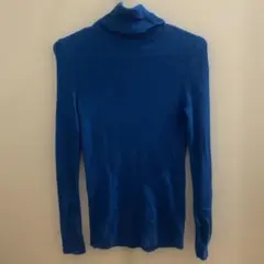 UNIQLO タートルネックセーター 青 100%ウール