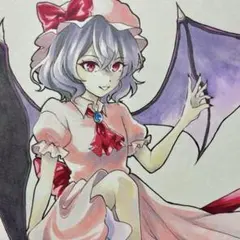 東方Project レミリア・スカーレット手描きイラストコピックアナログイラスト