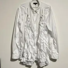 26SS コムデギャルソンオムプリュス ジップ フリル 長袖シャツ L