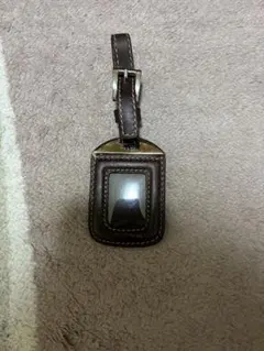 PRADA タグ レザー プラダ キーホルダー チャーム ネームタグ 名札