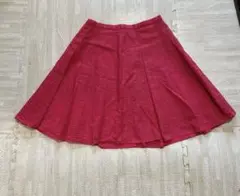 【美品　お得　激安　値下】赤　レッド　フレアスカート　ミニ　コットン　刺繍