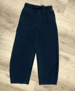 GU デニムスウェットバレルレッグパンツ ネイビー ワイドパンツ M レディース
