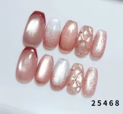 現品⭐︎マグネットネイルチップ 赤みピンク系 キルティング　フレンチのサムネイル