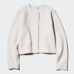 ニットショートジャケット　ホワイト　UNIQLO