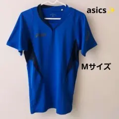 青い半袖バレーボールシャツサッカーシャツスポーツシャツ アシックス 半袖シャツ バレーボール Oサイズ 紺 - メルカリ