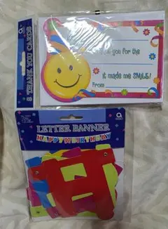 バースデーレターバナーと感謝カードセット