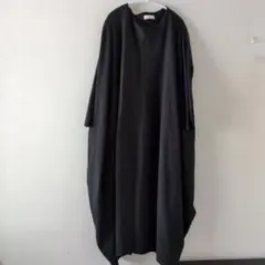 【訳あり】and it. ブラック ロングコクーンワンピース 　M